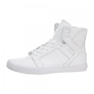 Supra SkyTop Visoki Vrhovi Moški Bele | ZJCXD3687