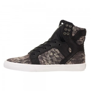 Supra SkyTop Visoki Vrhovi Ženski Črne Sive | LTDJE4287