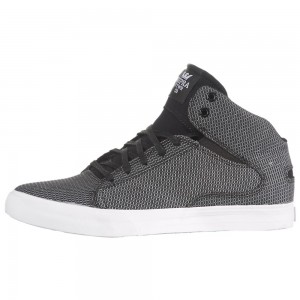 Supra Society Mid Skate Čevlji Moški Črne Bele | OCIDW6813