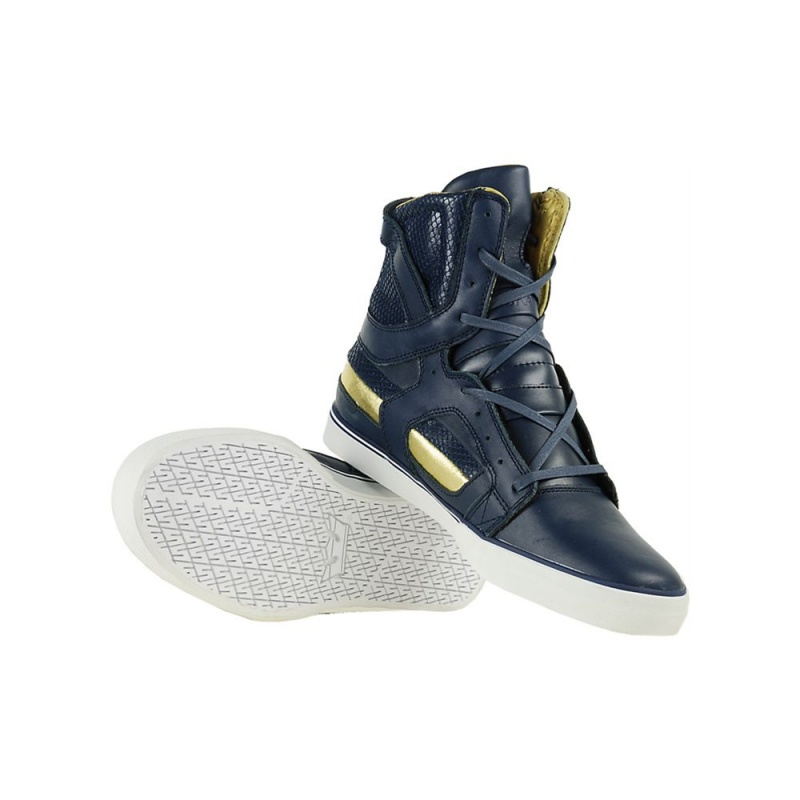 Supra SkyTop II Visoki Vrhovi Moški Temno Modre Zlate | UGIXN8315