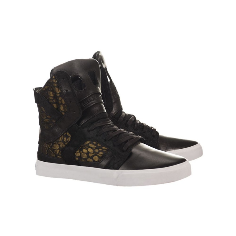 Supra SkyTop II Visoki Vrhovi Ženski Črne Zlate | PQSEL6537