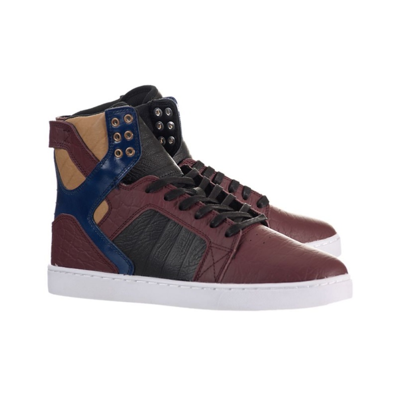 Supra SkyTop LX Visoki Vrhovi Moški Bordo Temno Modre | OHRKS3795