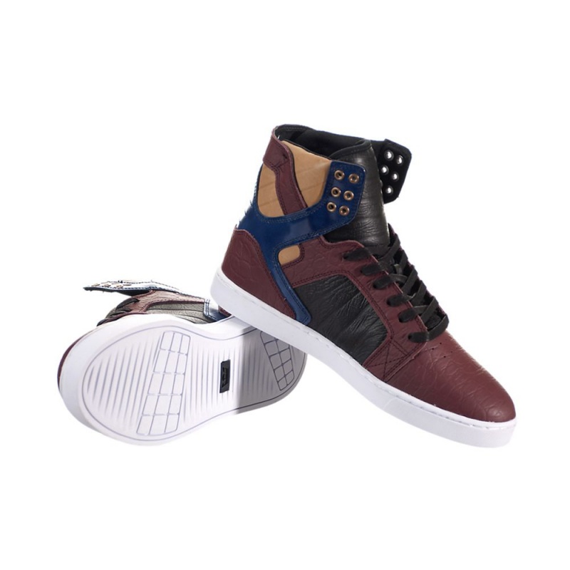 Supra SkyTop LX Visoki Vrhovi Moški Bordo Temno Modre | OHRKS3795