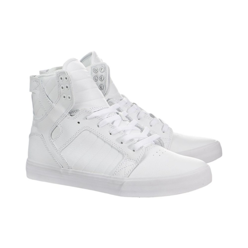 Supra SkyTop Visoki Vrhovi Moški Bele | ZJCXD3687