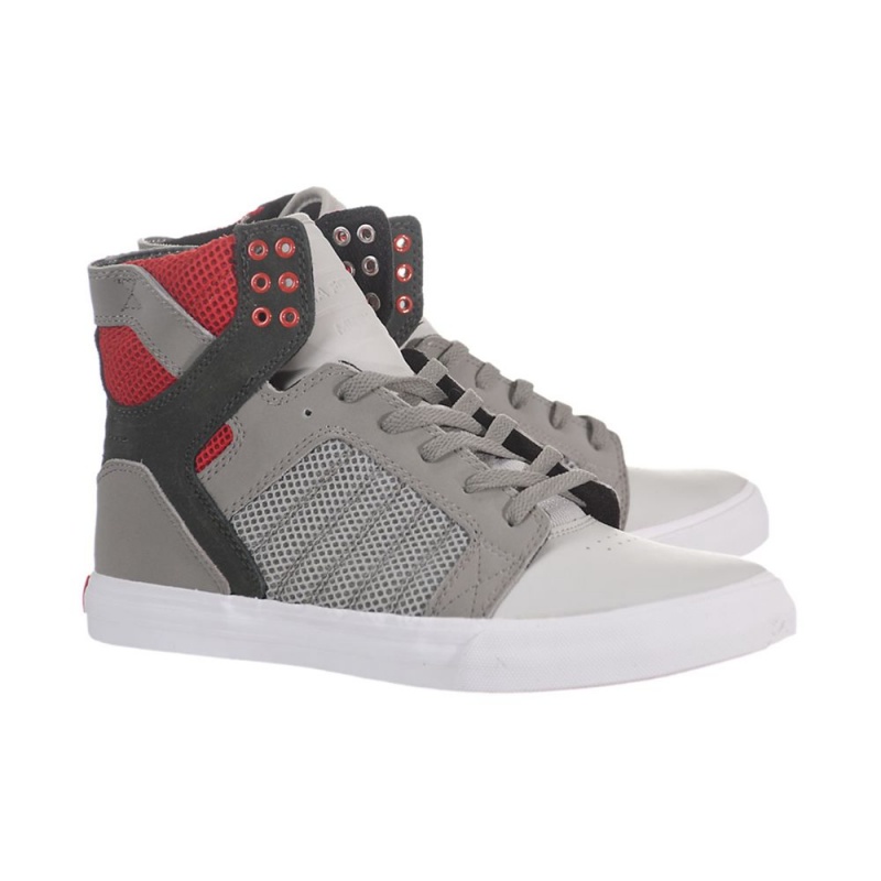 Supra SkyTop Visoki Vrhovi Moški Sive Rdeče | GYAQW9805