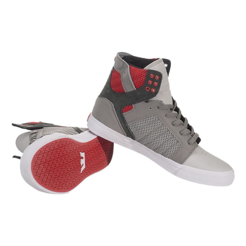 Supra SkyTop Visoki Vrhovi Moški Sive Rdeče | GYAQW9805