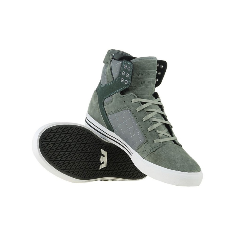 Supra SkyTop Visoki Vrhovi Moški Sive Zelene | EKZSG6829