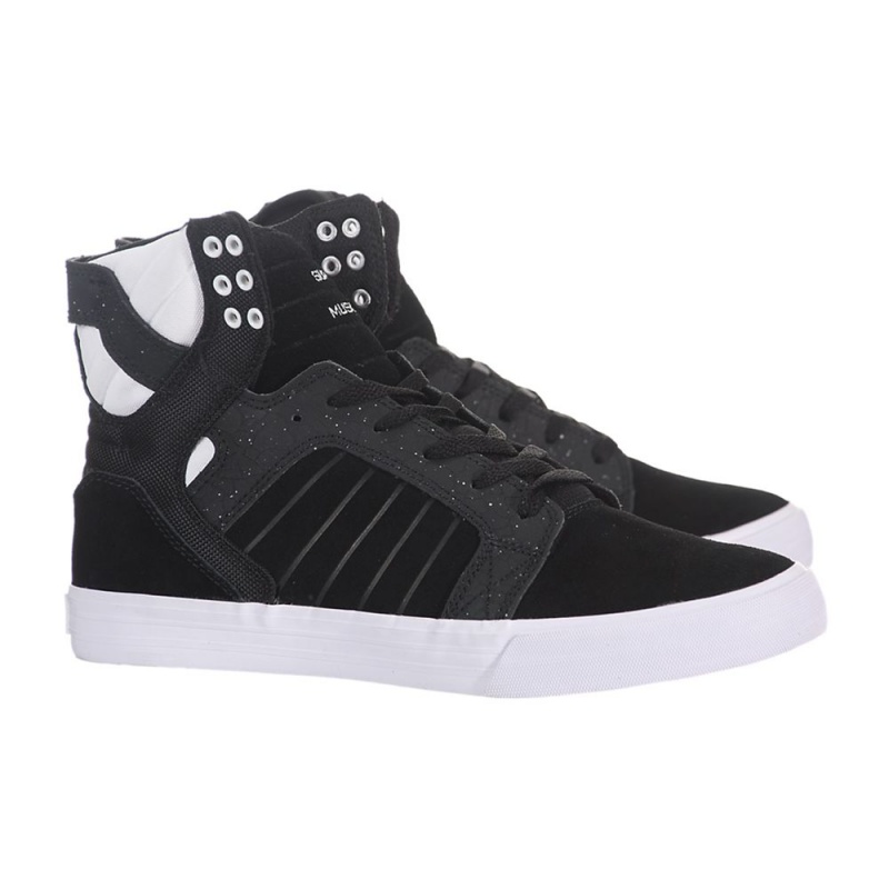 Supra SkyTop Visoki Vrhovi Moški Črne Bele | FQTKI2697