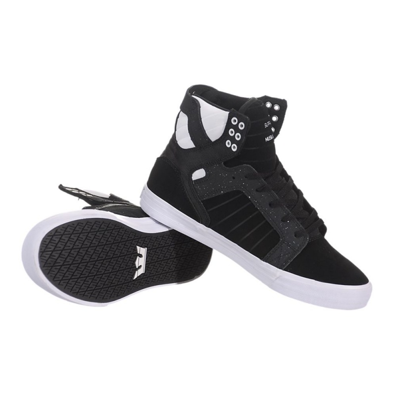 Supra SkyTop Visoki Vrhovi Moški Črne Bele | FQTKI2697