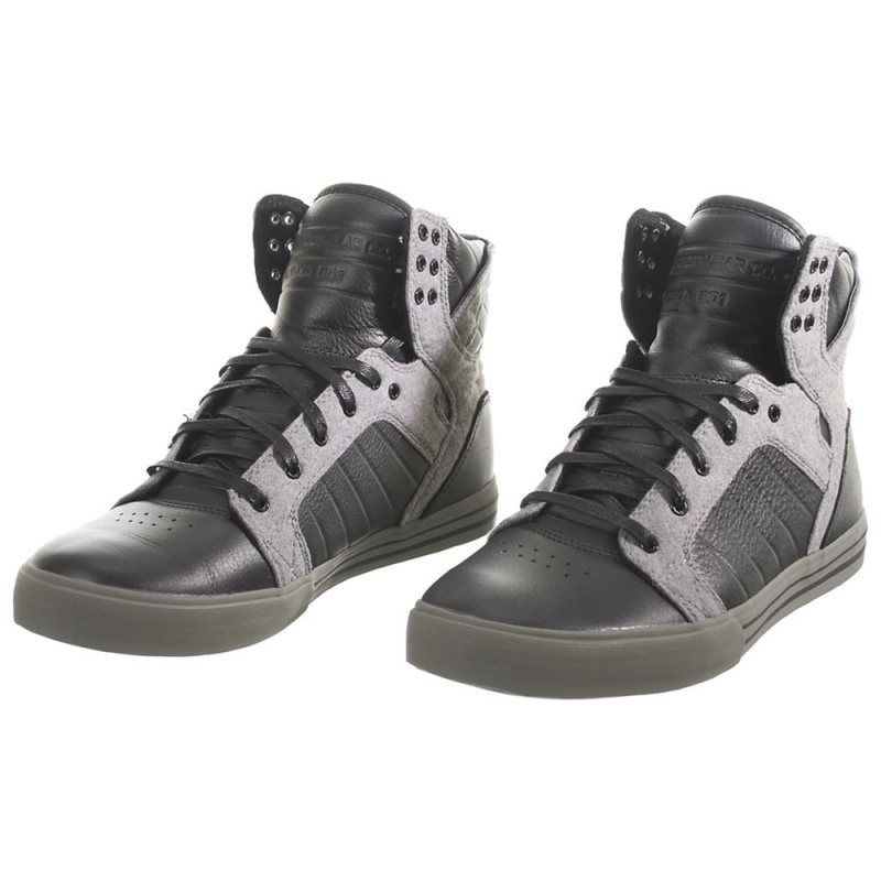 Supra SkyTop Visoki Vrhovi Moški Črne Sive | DMSWU4198