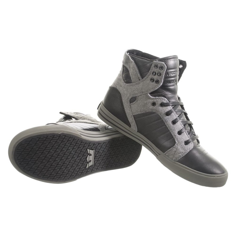 Supra SkyTop Visoki Vrhovi Moški Črne Sive | DMSWU4198