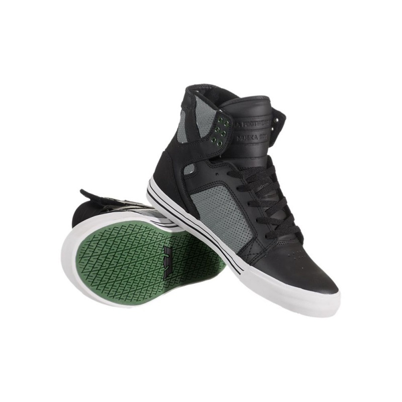 Supra SkyTop Visoki Vrhovi Moški Črne Sive | FZEAR1572