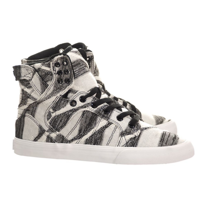 Supra SkyTop Visoki Vrhovi Ženski Bele Sive | GAKXE3571