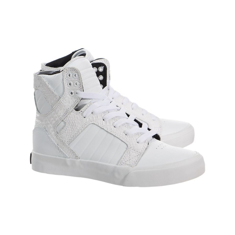 Supra SkyTop Visoki Vrhovi Ženski Bele | BORNC3167