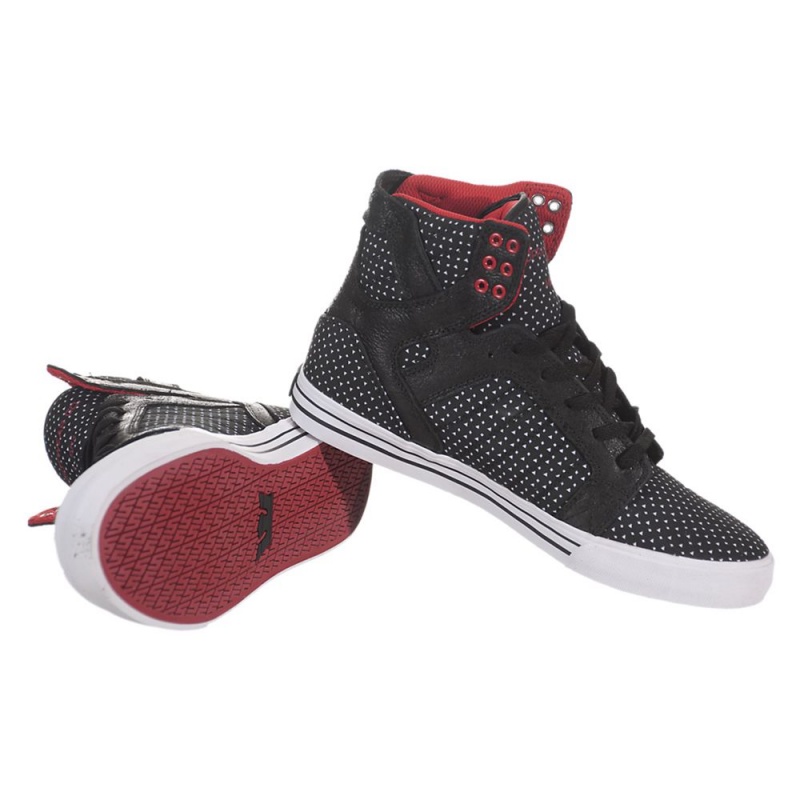 Supra SkyTop Visoki Vrhovi Ženski Črne Bele | VGAOT3028