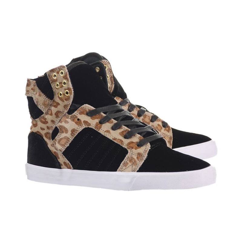 Supra SkyTop Visoki Vrhovi Ženski Črne Leopárd | UKCHX9614