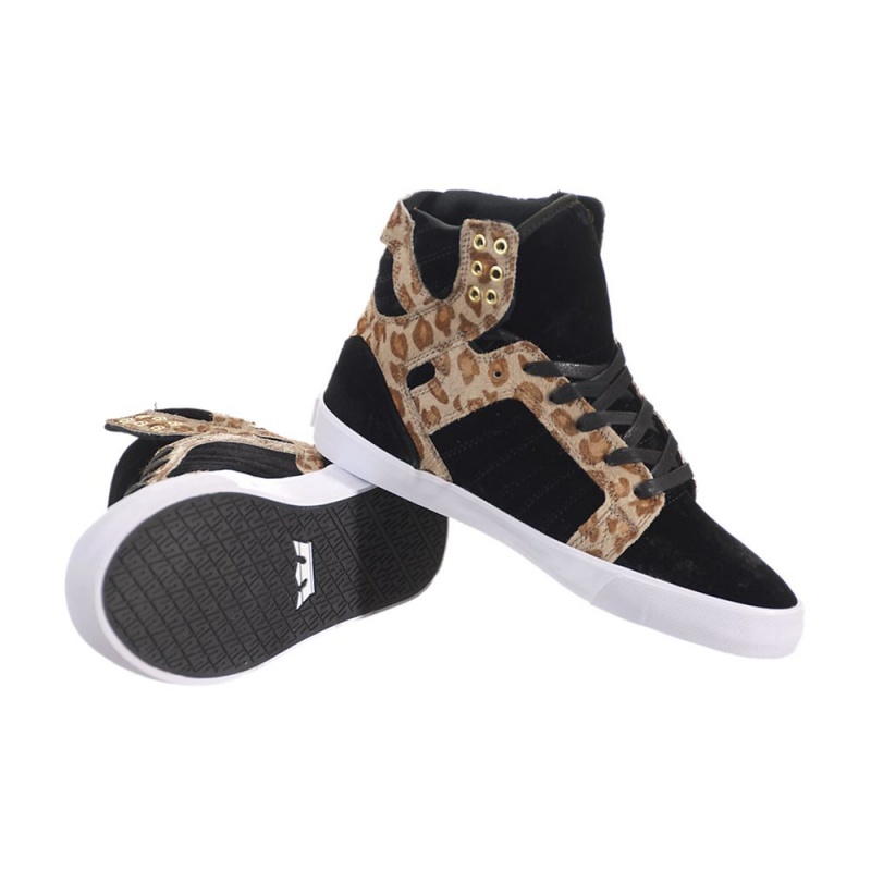 Supra SkyTop Visoki Vrhovi Ženski Črne Leopárd | UKCHX9614