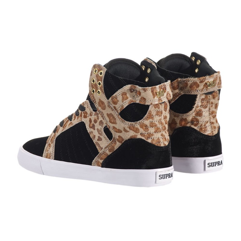 Supra SkyTop Visoki Vrhovi Ženski Črne Leopárd | UKCHX9614