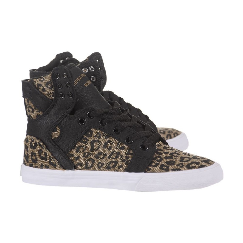 Supra SkyTop Visoki Vrhovi Ženski Črne Leopárd | AQERP0239