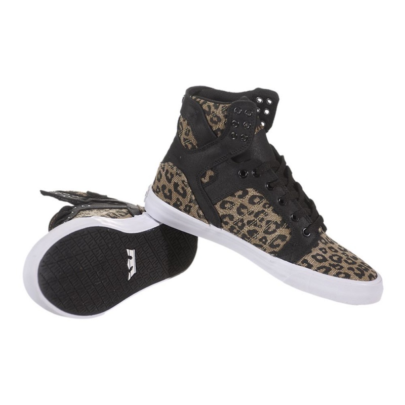 Supra SkyTop Visoki Vrhovi Ženski Črne Leopárd | AQERP0239