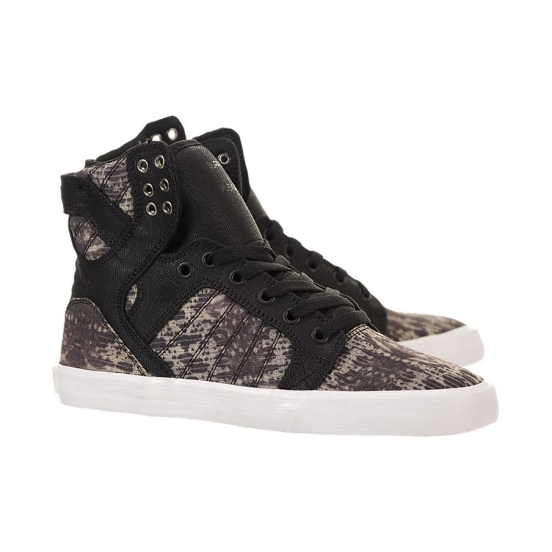 Supra SkyTop Visoki Vrhovi Ženski Črne Sive | LTDJE4287