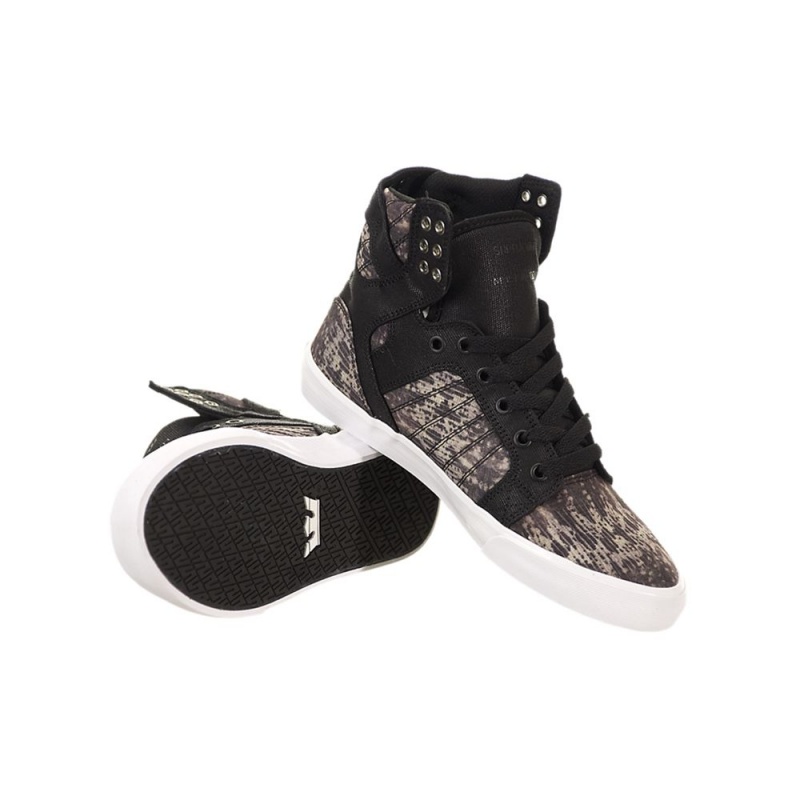 Supra SkyTop Visoki Vrhovi Ženski Črne Sive | LTDJE4287