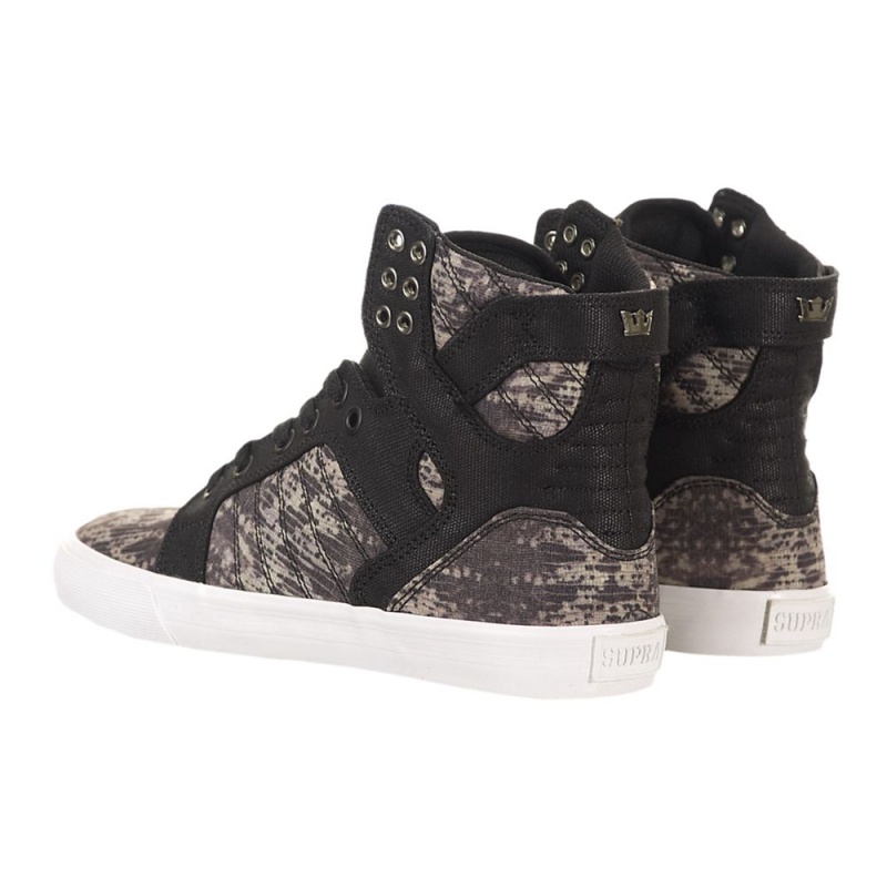 Supra SkyTop Visoki Vrhovi Ženski Črne Sive | LTDJE4287