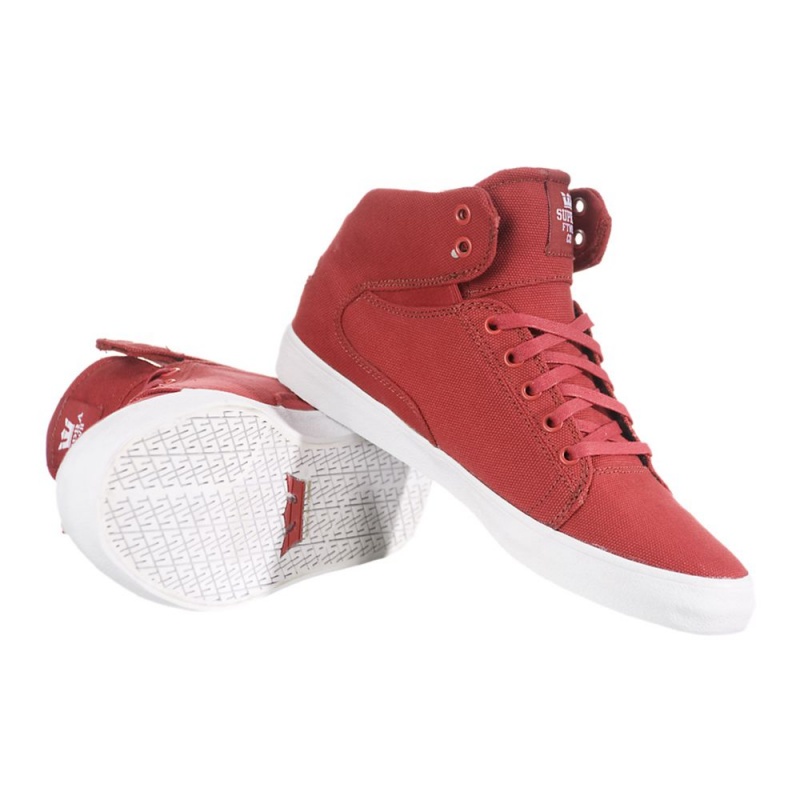 Supra Society Mid Skate Čevlji Moški Rdeče | ZDHWI4718