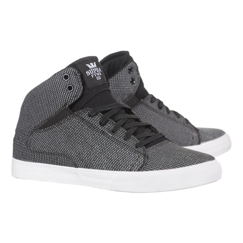 Supra Society Mid Skate Čevlji Moški Črne Bele | OCIDW6813