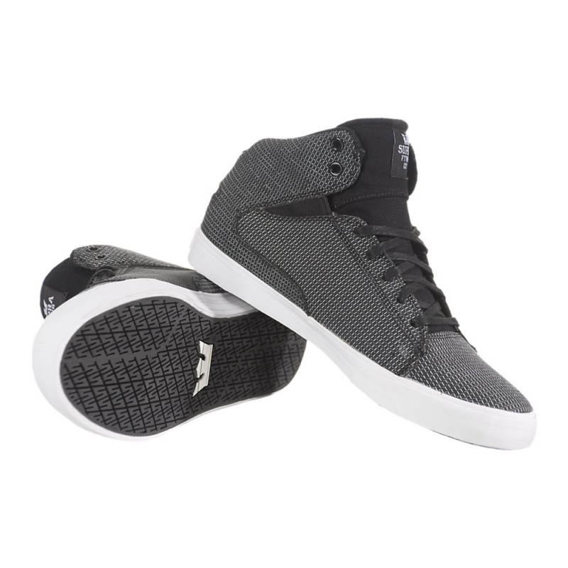 Supra Society Mid Skate Čevlji Moški Črne Bele | OCIDW6813