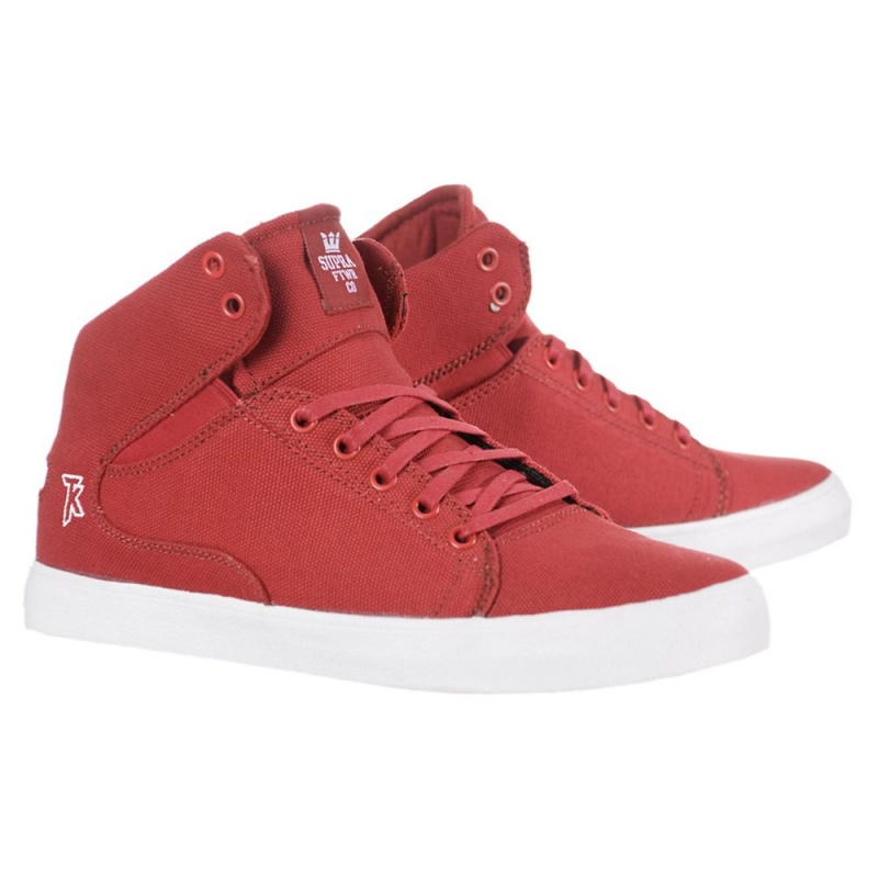 Supra Society Mid Skate Čevlji Ženski Rdeče | JOZHM1458