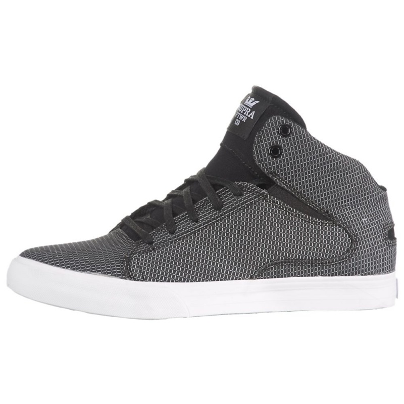 Supra Society Mid Skate Čevlji Ženski Črne Bele | QAIKB7590