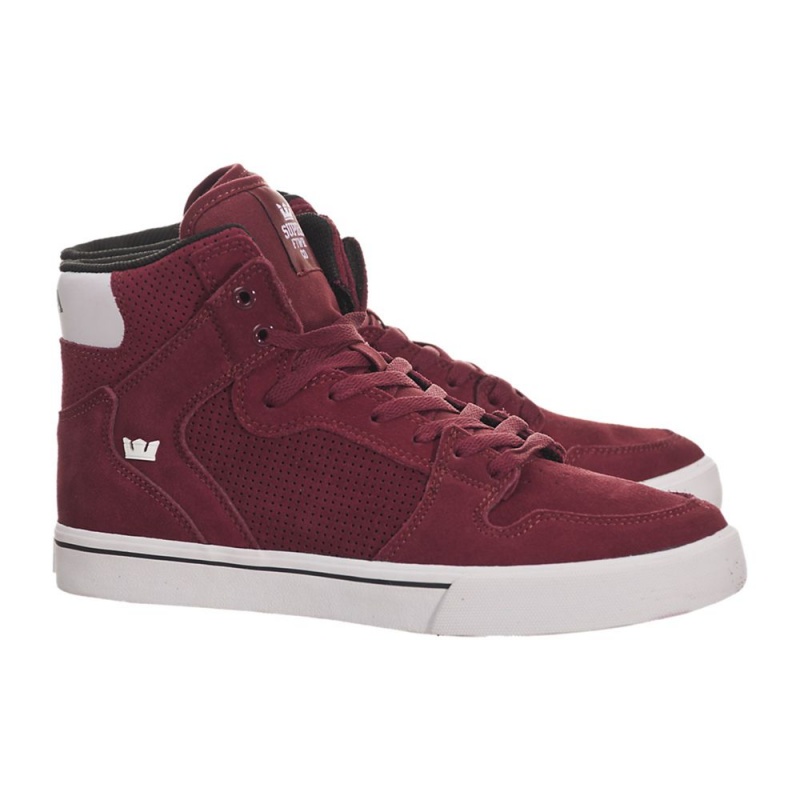 Supra Vaider Visoki Vrhovi Ženski Bordo Bele | PQNTL1702