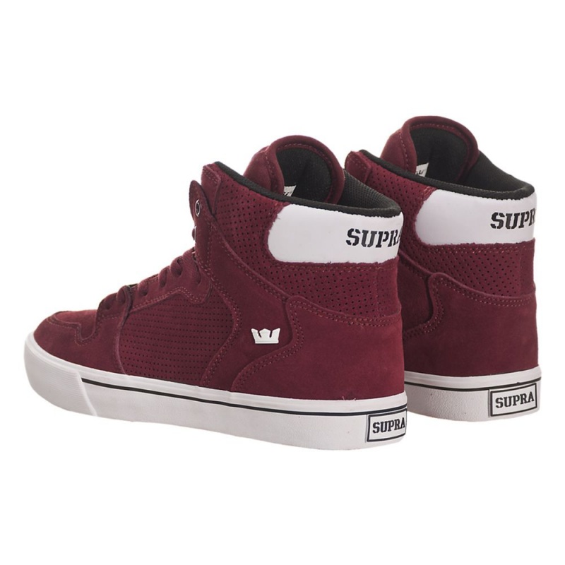 Supra Vaider Visoki Vrhovi Ženski Bordo Bele | PQNTL1702